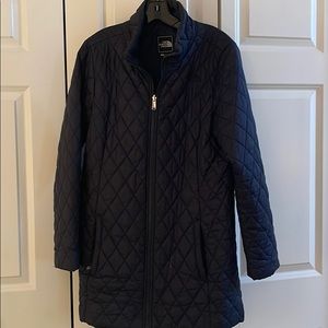 Navy Blue North face quilted jacket